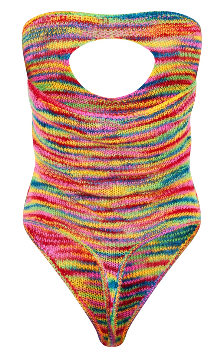 Body en maille tricot ajourée rayée multicolore image 6