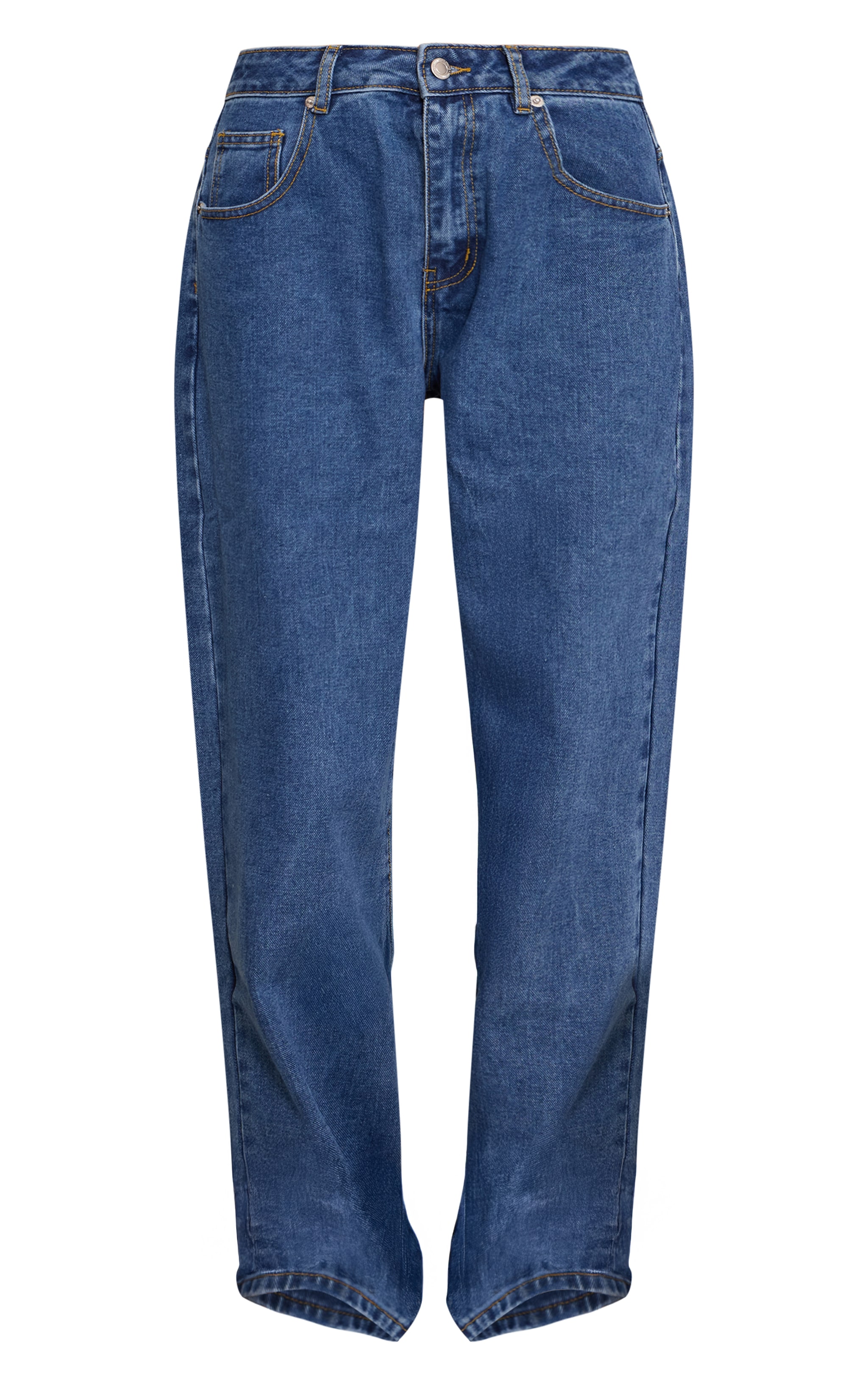 Mid Blue Wash Dipped Back Style Boyfriend Jeans image 5