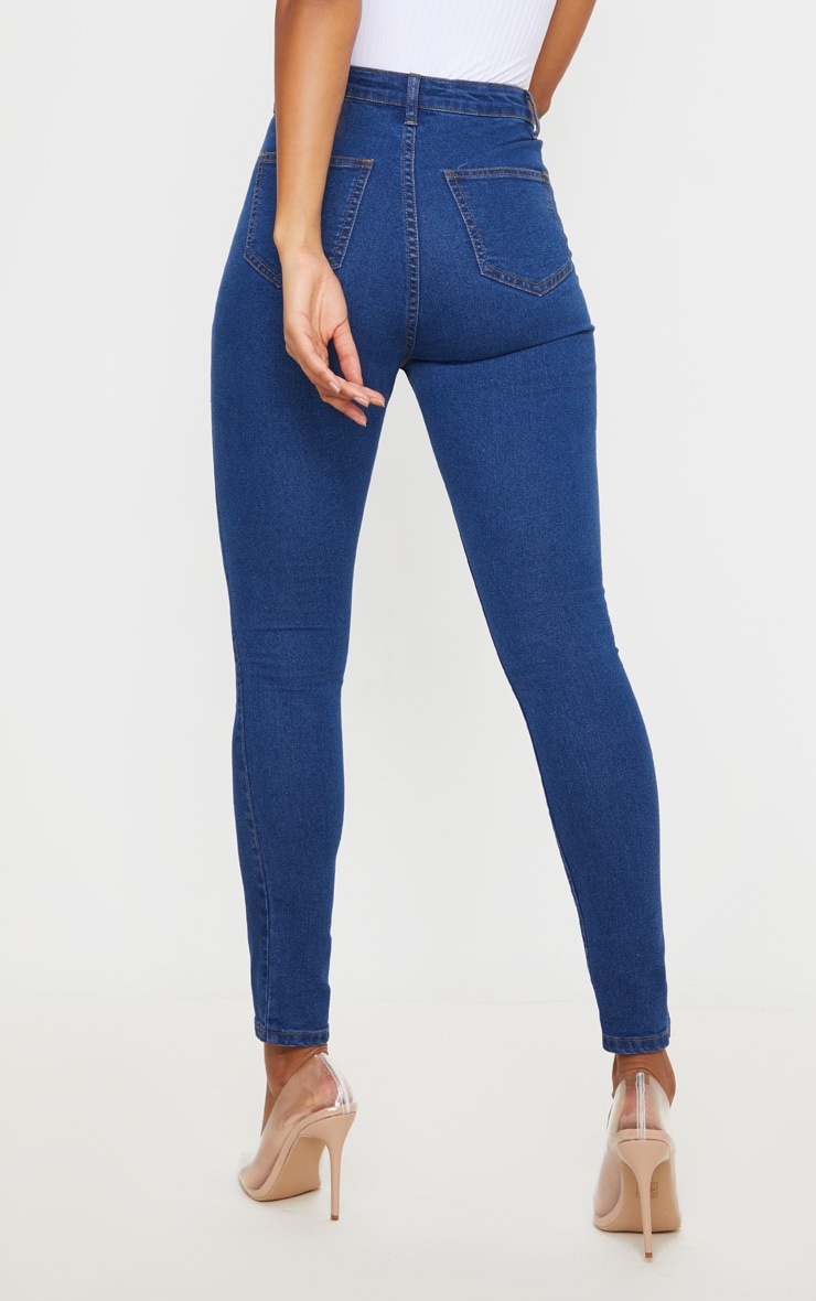 Jean skinny disco moyennement délavé basique taille haute image 4