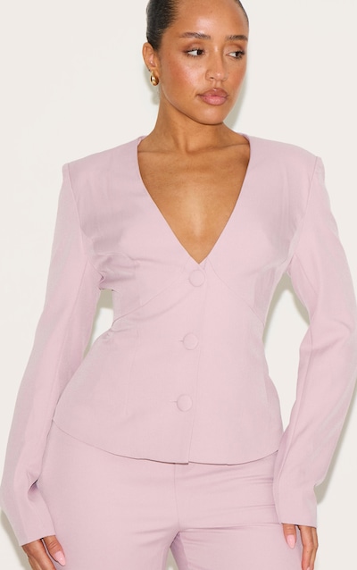 Shape Blush Pink Plunge Front Cinched Waist Blazer