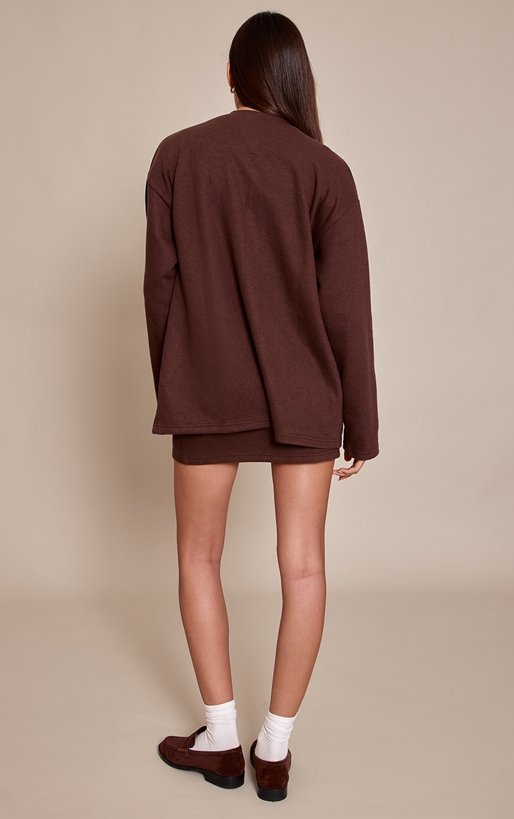 Dark Brown Super Soft Mid Rise Mini Skirt image 3
