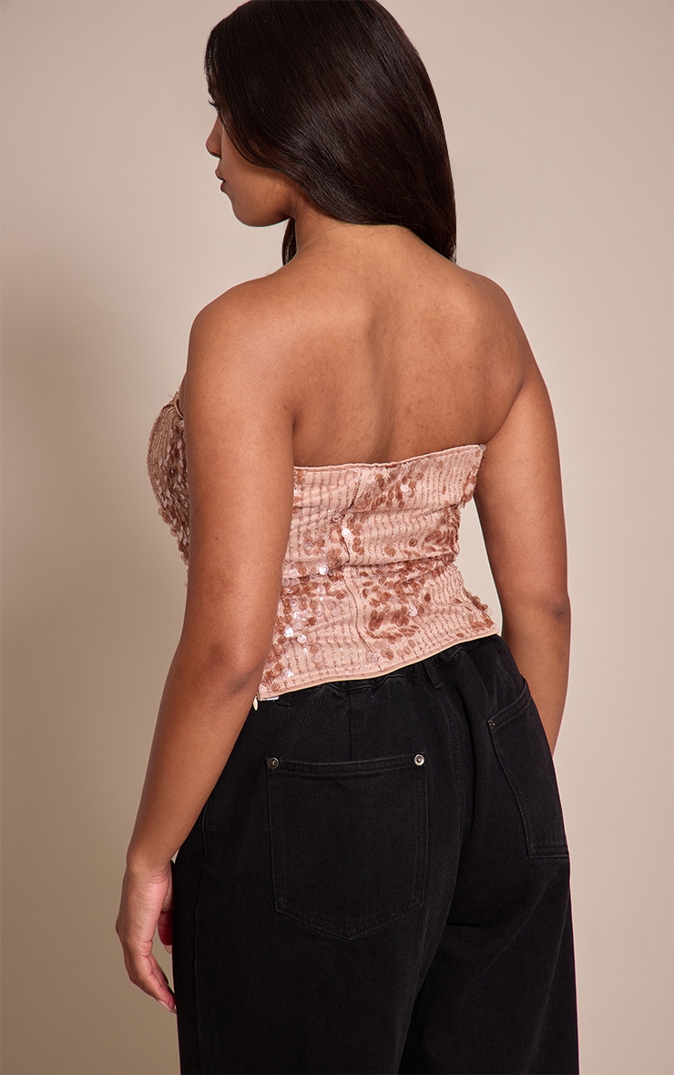 Shape Nude Tonal Sequin Corset Top image 2