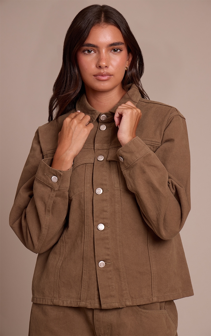 Chemise oversize en jean vert olive image 4