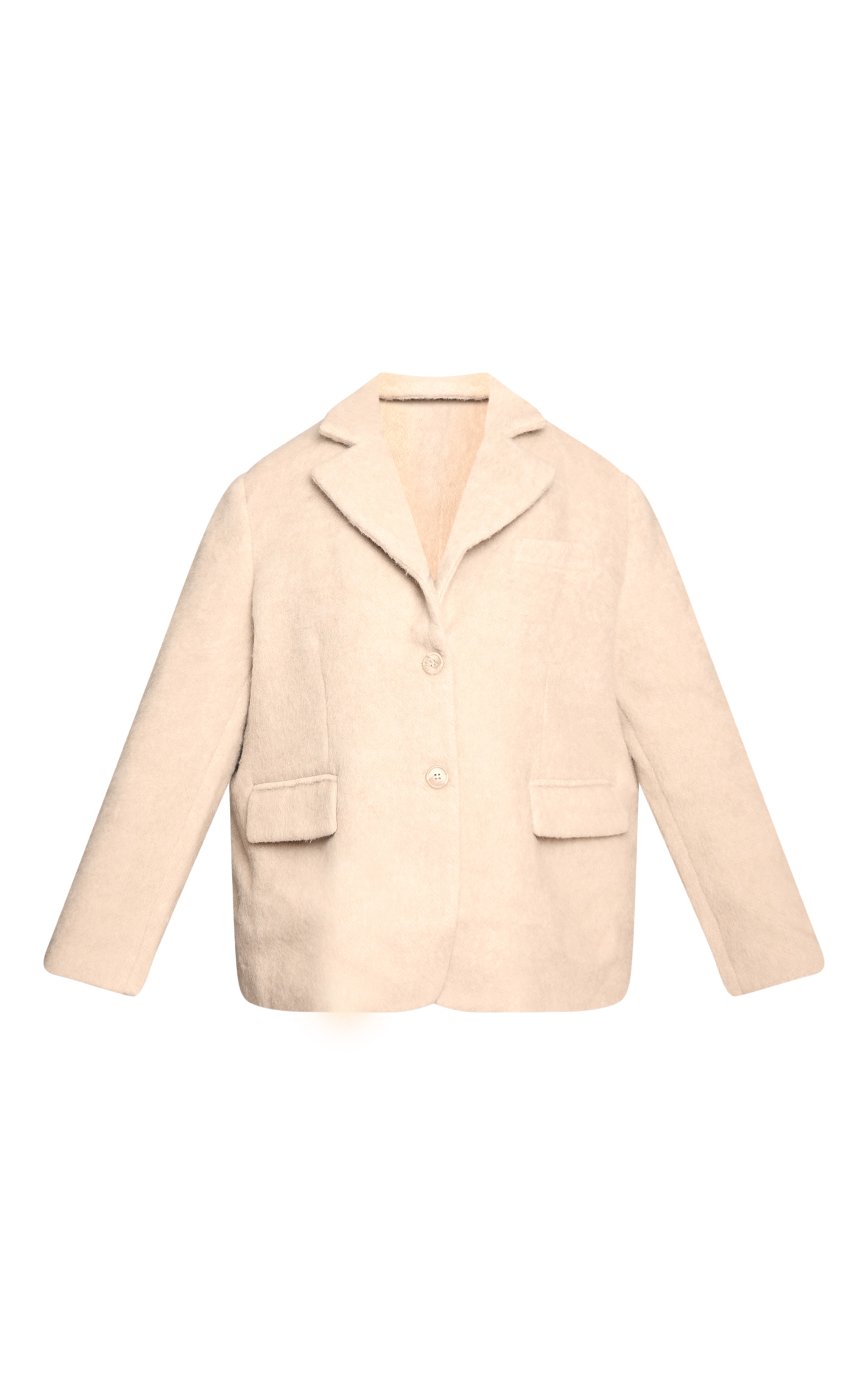Plus Oat Brushed Wool Look Oversized Blazer image 5