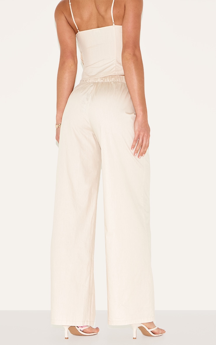 Tall Sand Drawstring Woven Wide Leg Pants image 3
