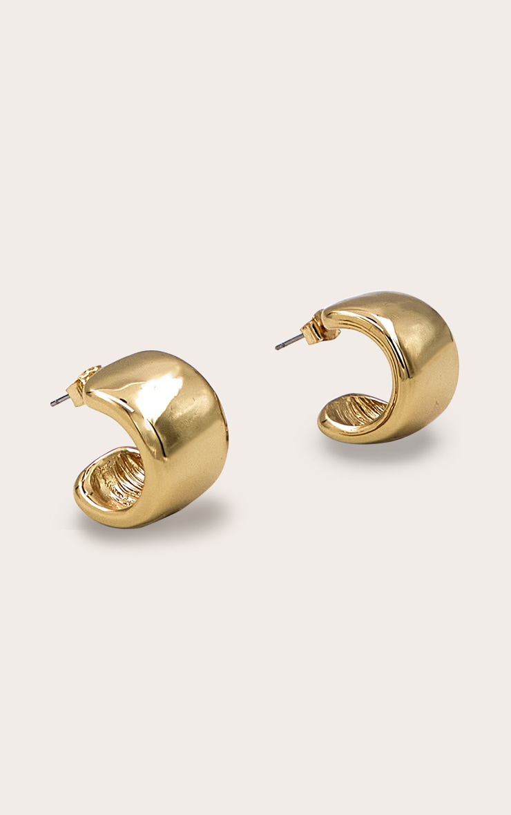 Gold Plated Smooth Hoop Earring image 3