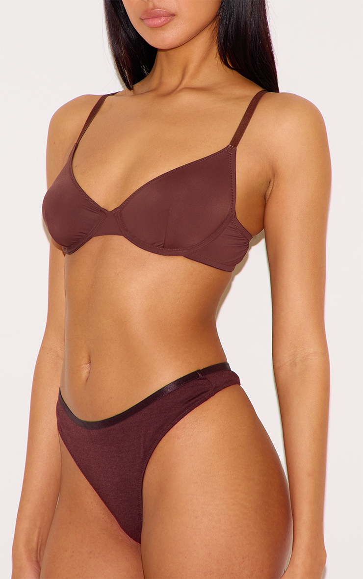 Brown Non Cupped Underwired Bra image 4