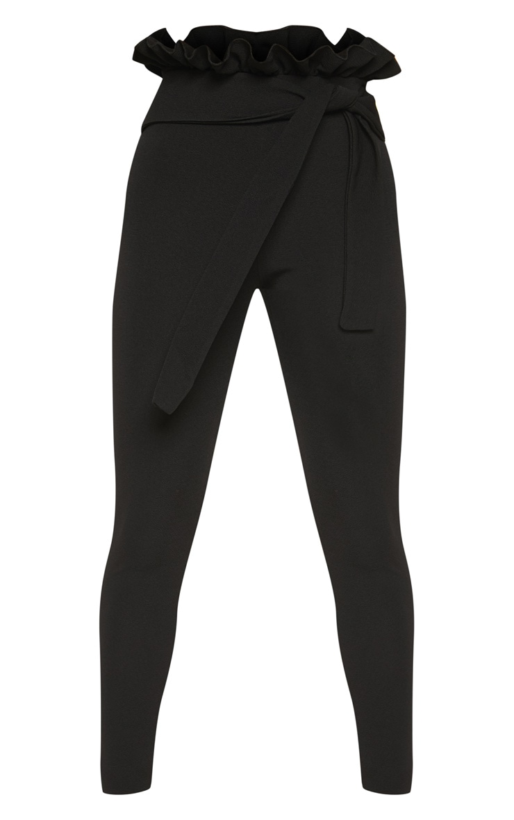 Perlita black shop paperbag skinny trousers