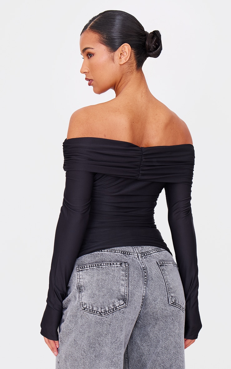plain black bardot top