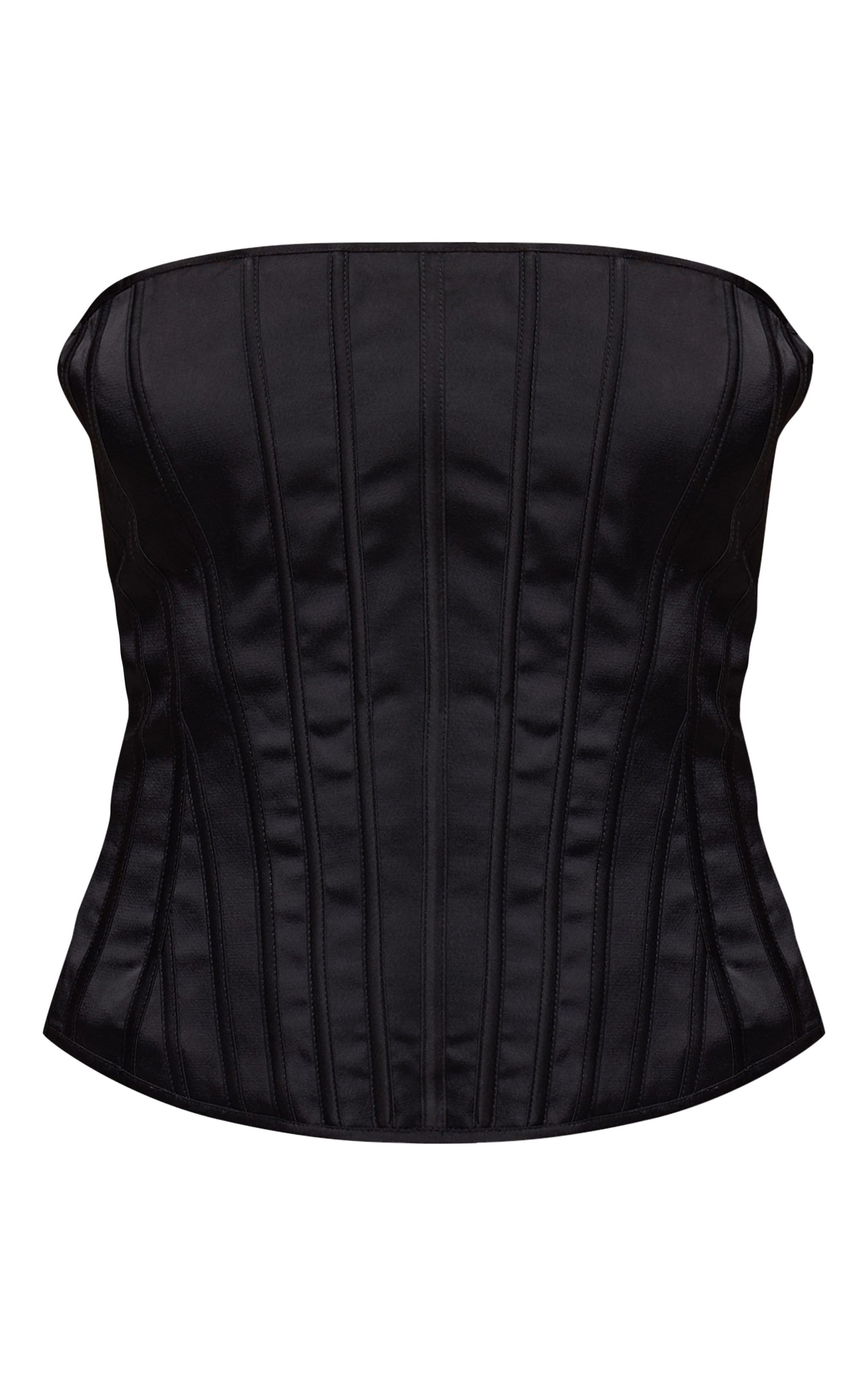 Black Satin Boned Bandeau Corset image 5