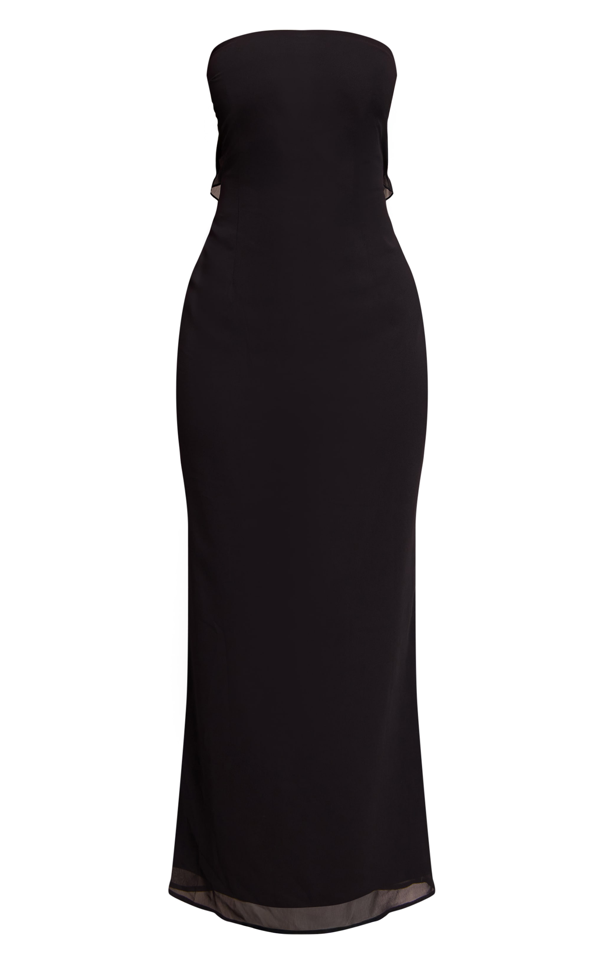 Petite Black Bandeau Maxi Dress image 5