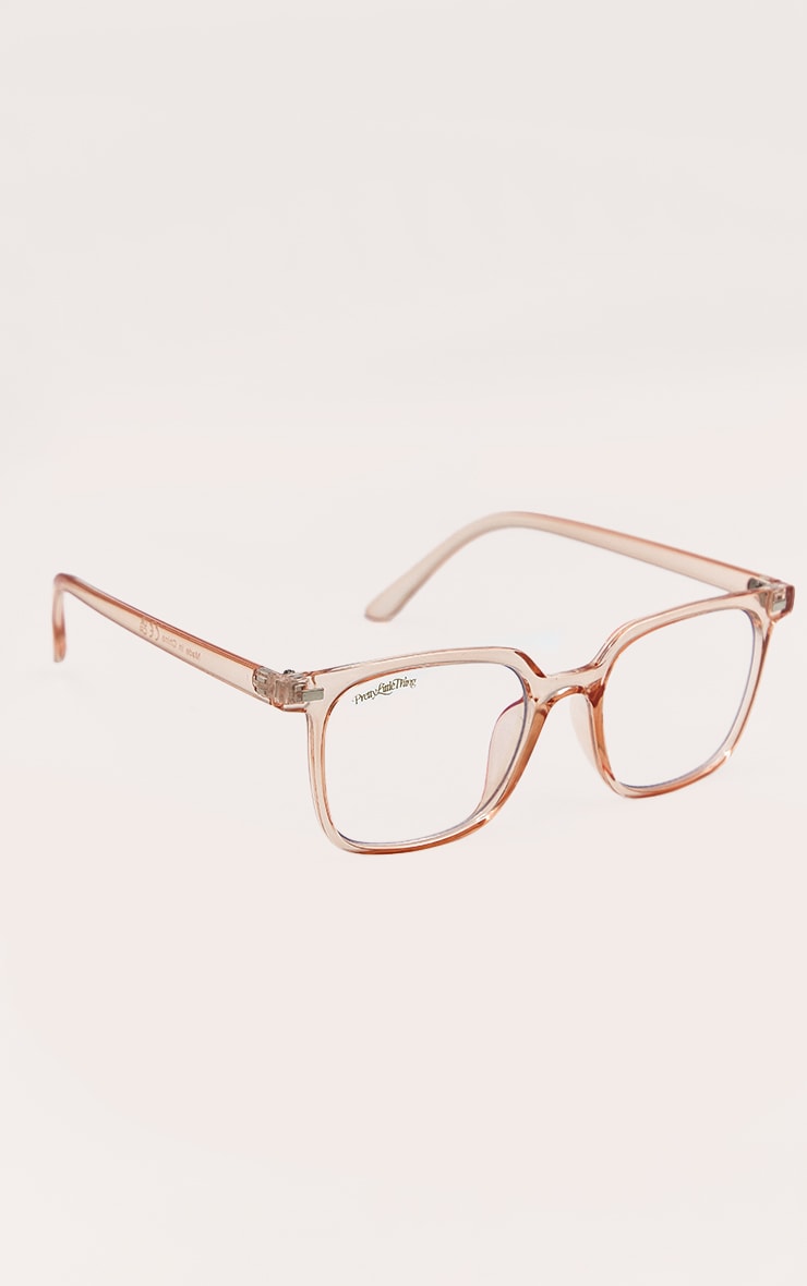 Peach Prettylittlething Square Blue Light Readers image 2