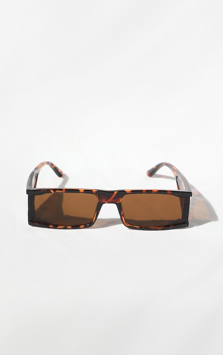 Lunettes de soleil marron à monture léopard