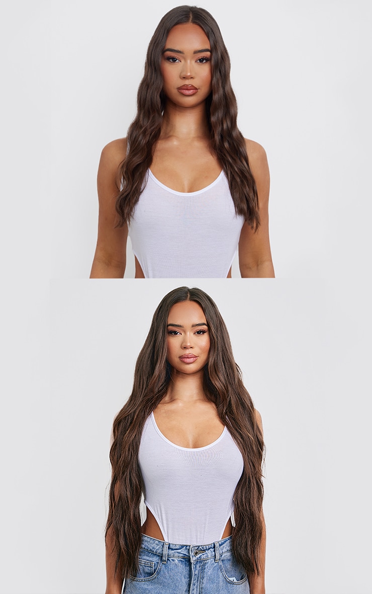 Lullabellz Extra AF 5 mèches d'extensions de cheveux naturelles ondulées à clipser Warm Brunette 86 cm image 3