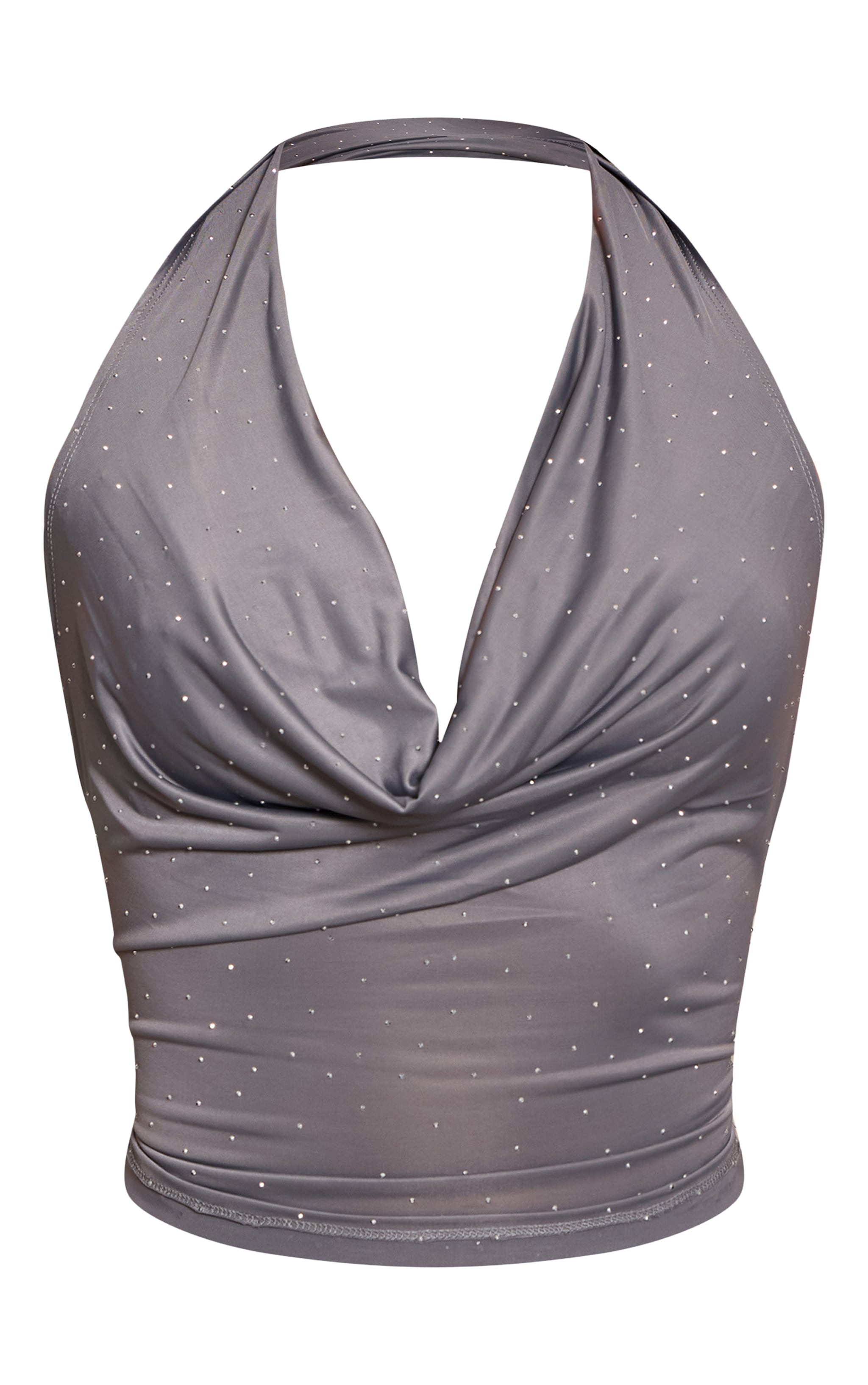 Charcoal Hot Fix Cowl Neck Top image 5