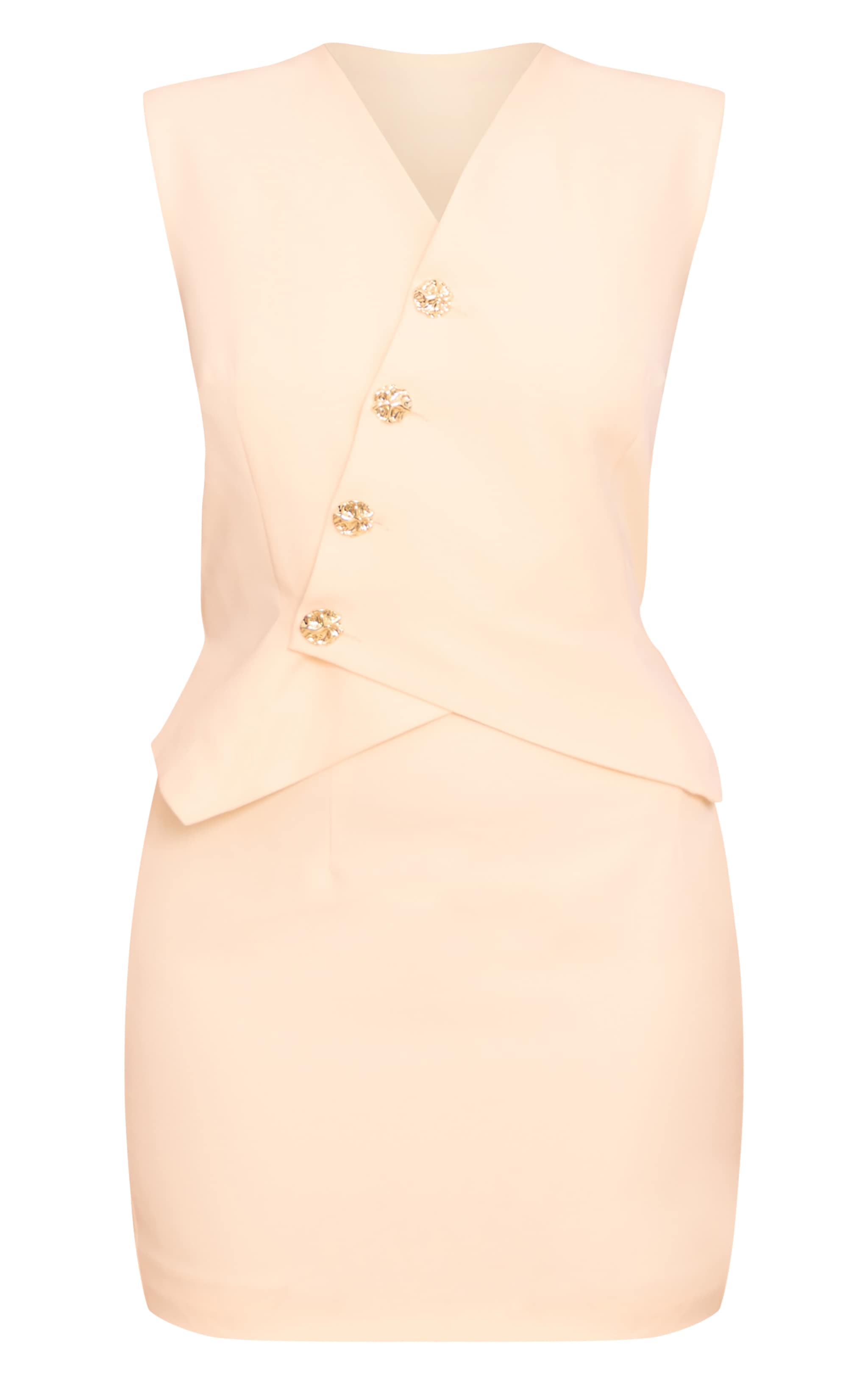 Butter Cream Woven Asymmetric Mini Dress image 5