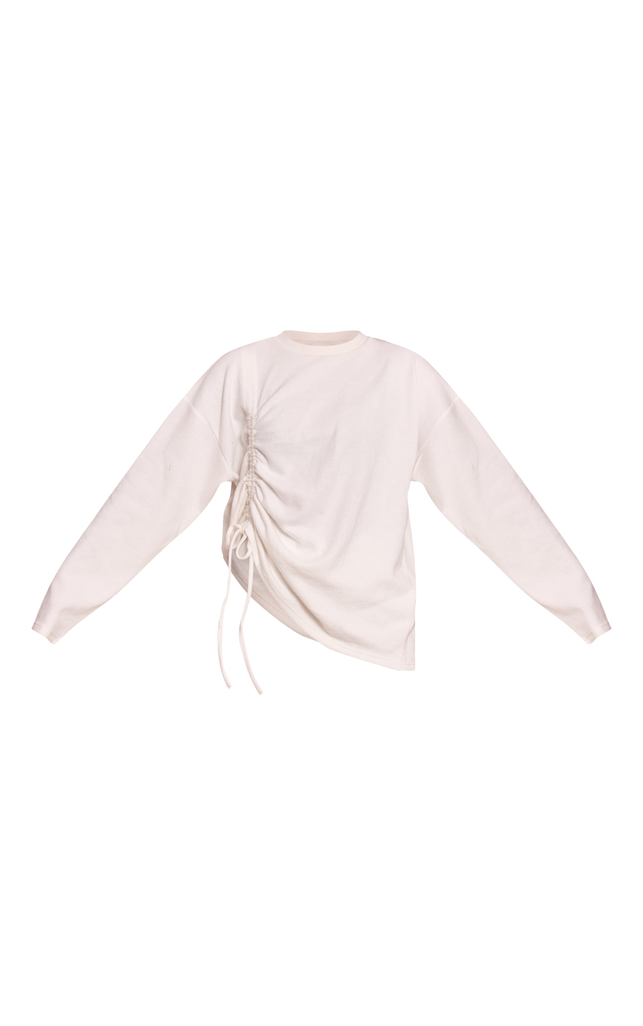 Cream Super Soft Ruched Side Top image 5