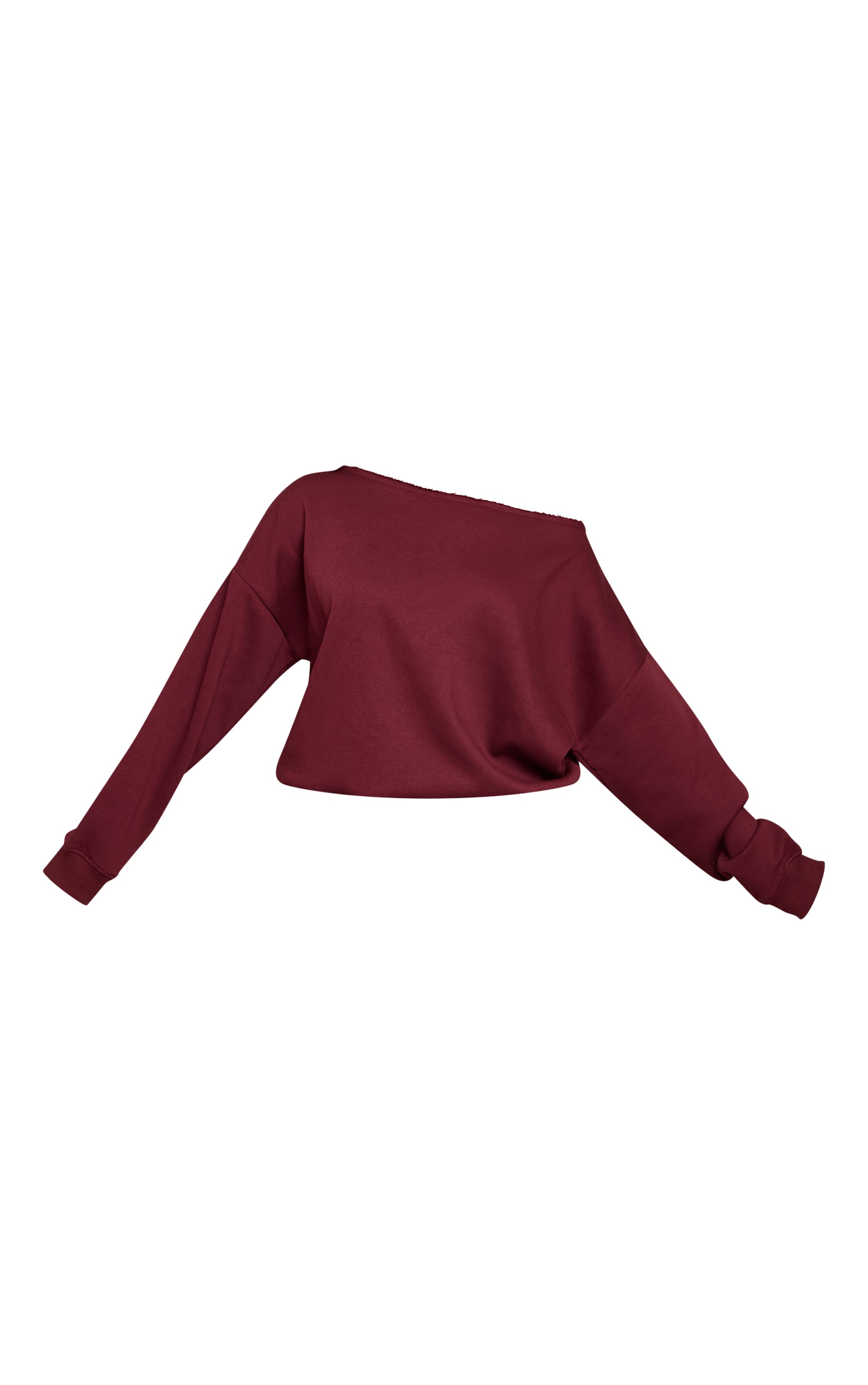Shape Burgundy Sweat Raw Edge Slouch Sweatshirt image 5