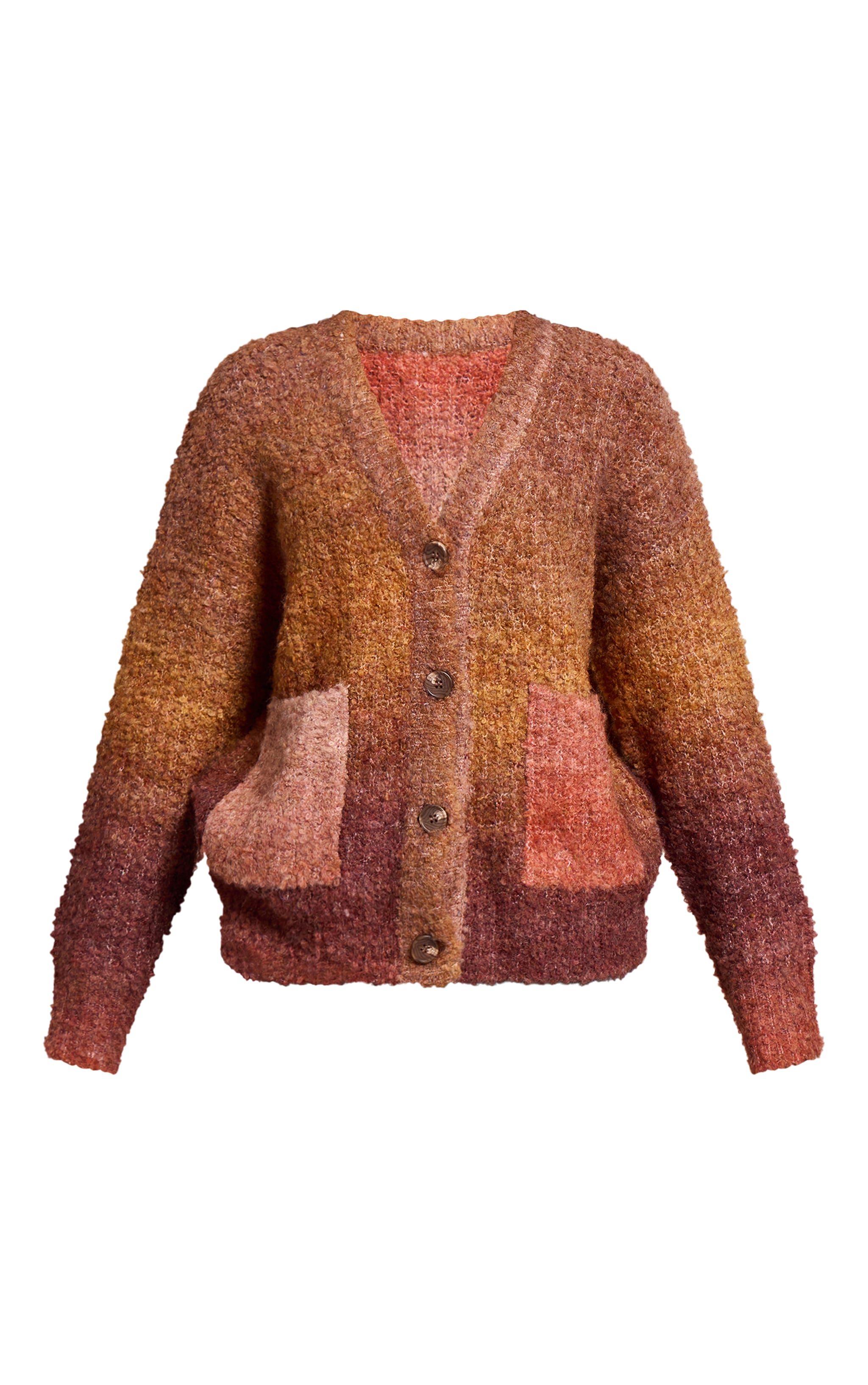 Petite Beige Oversized Button Up Cardigan image 5