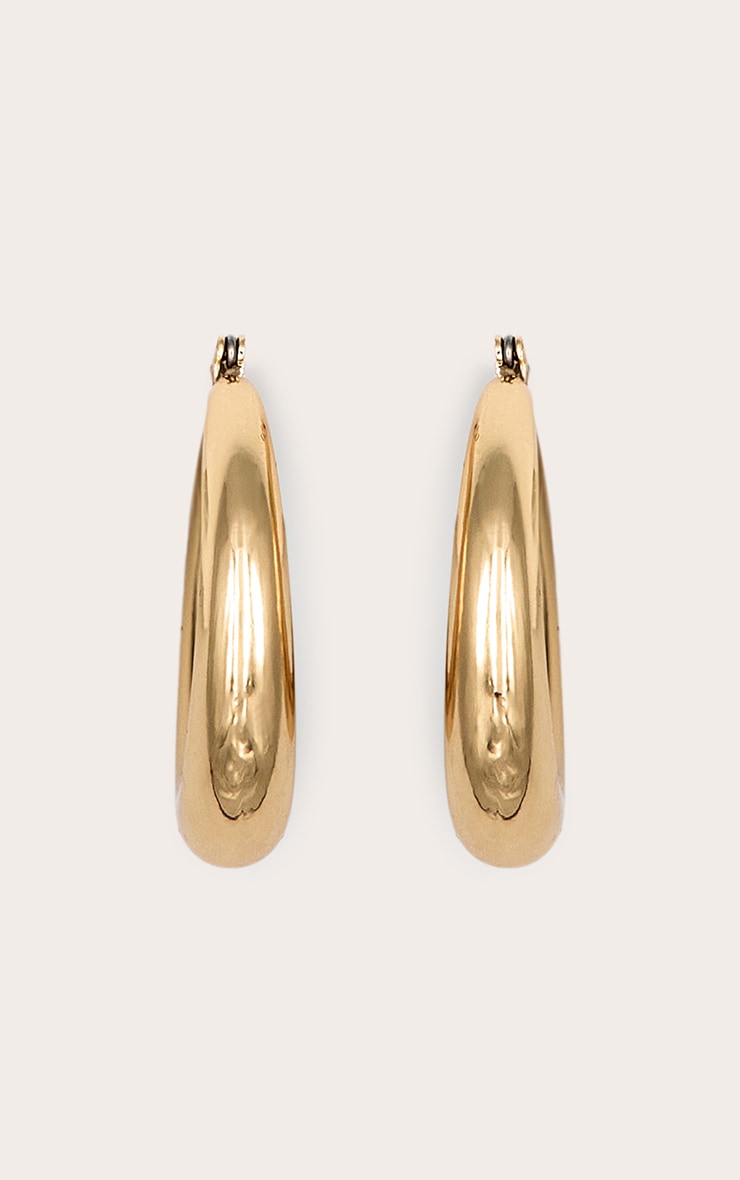 Gold Hoop Circular Earrings image 2