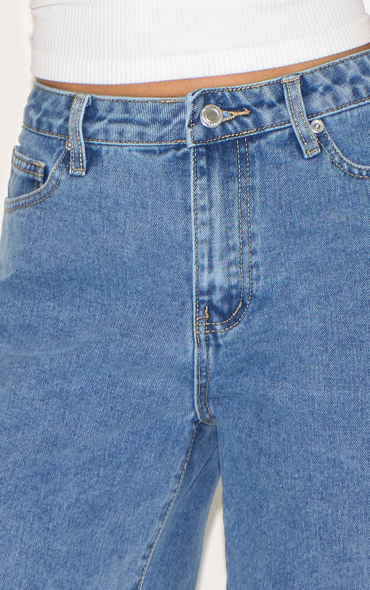 Mid Blue Wash Low Rise Denim Jorts image 5