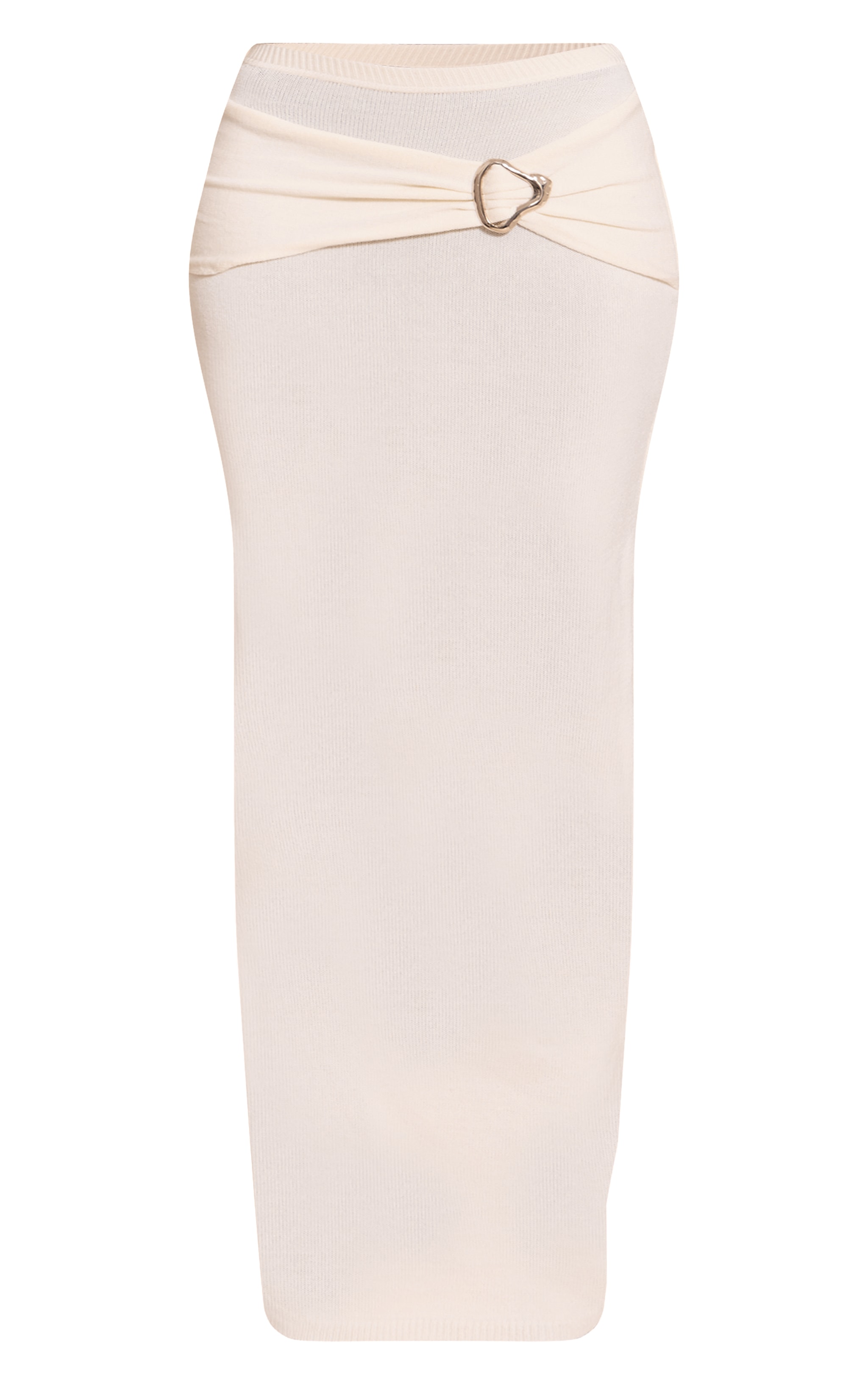 Cream Trim Detail Maxi Skirt image 5