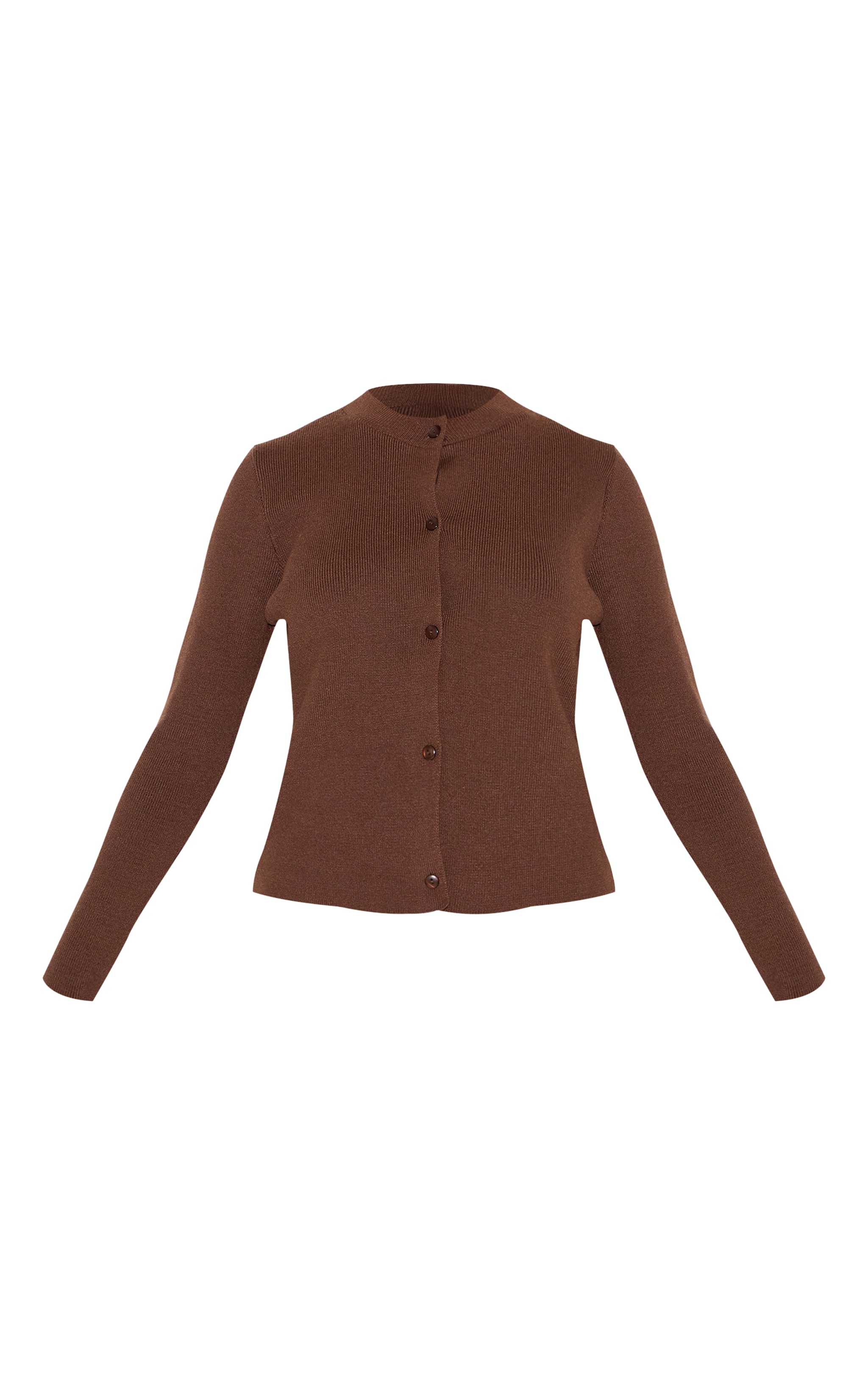 Petite Chocolate Knitted Button Up Cardigan image 5