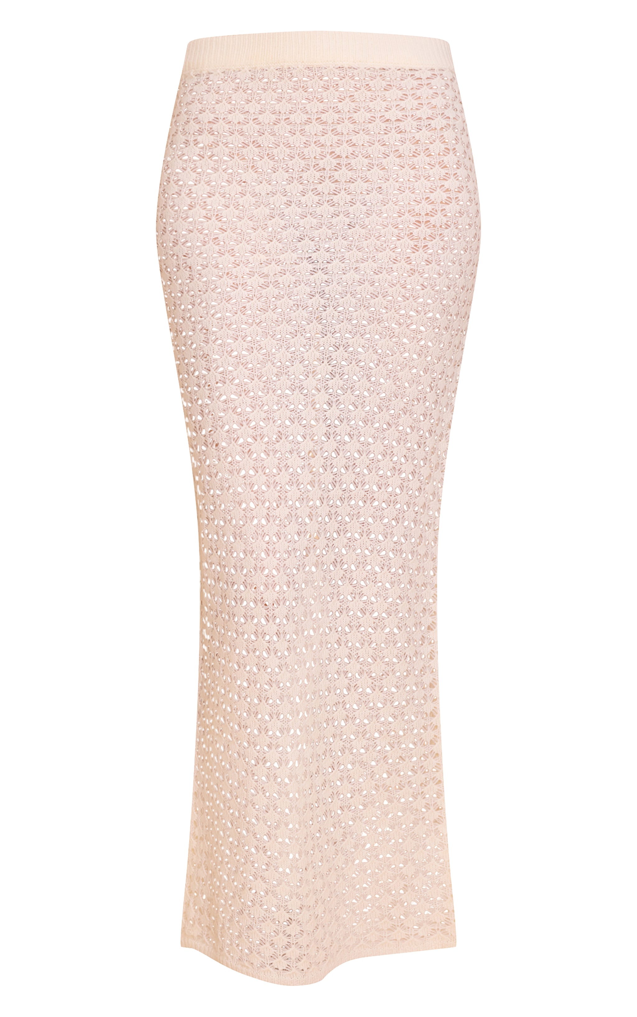 Ecru Crochet Knit Maxi Skirt image 5