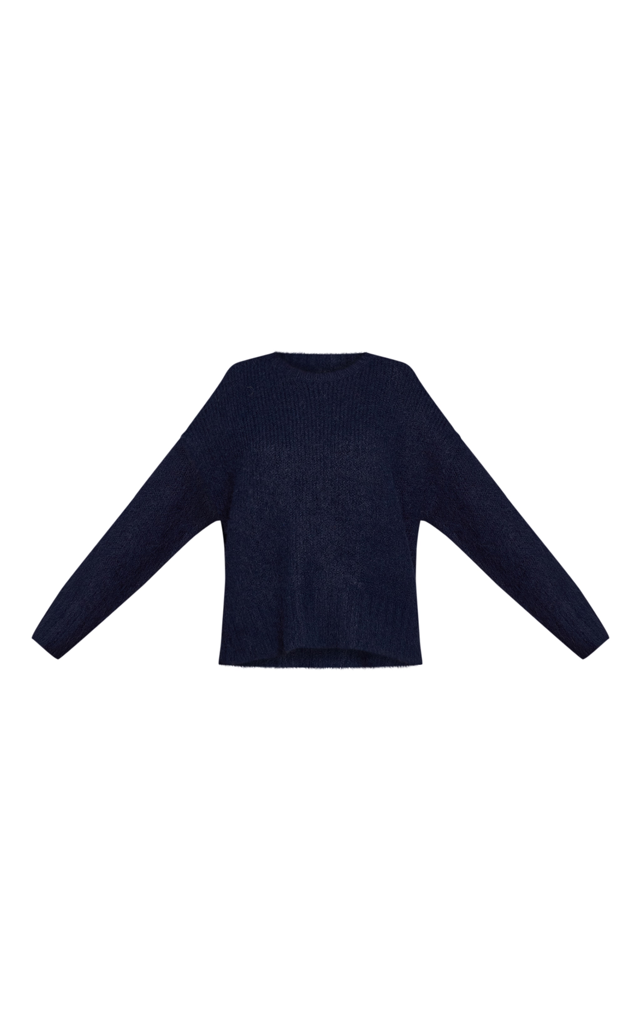 Navy Rib Detail Oversized Sweater image 5