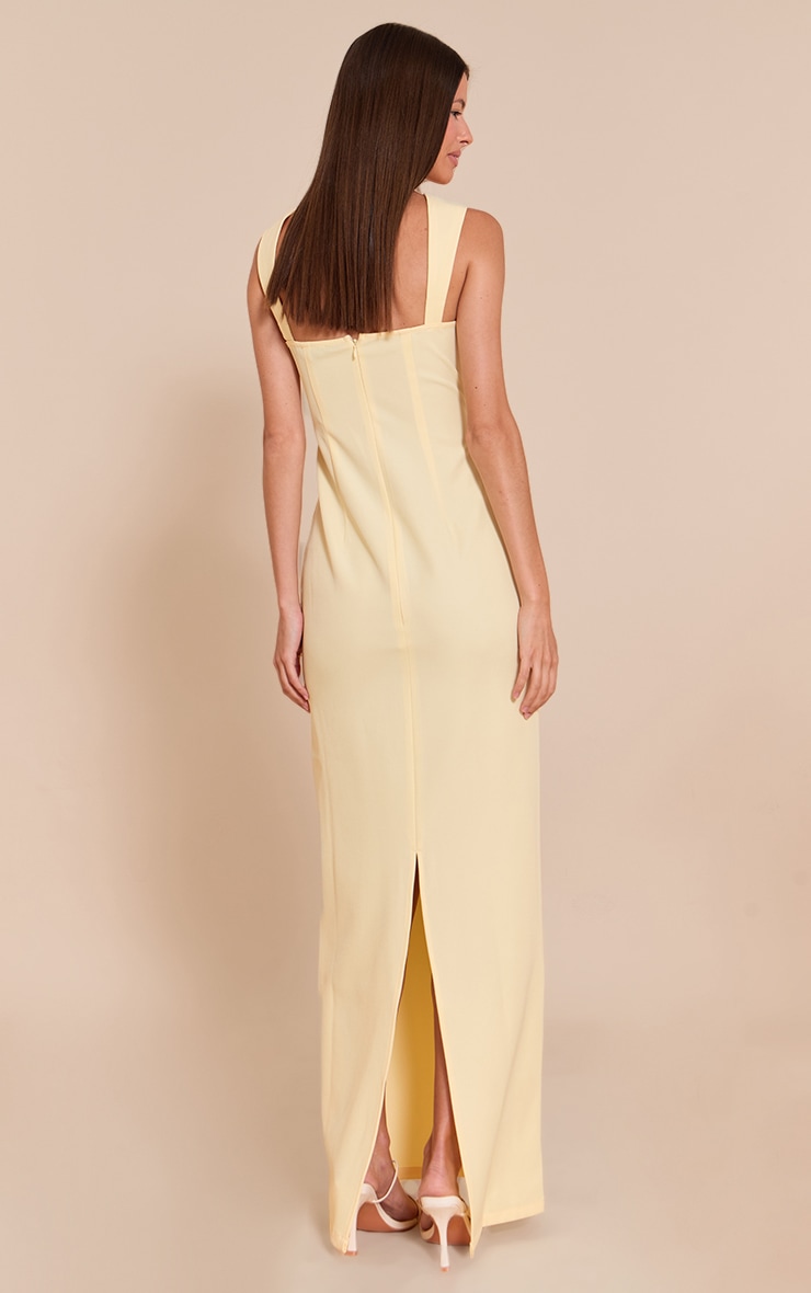  Butter Yellow Tailored Woven Strappy Maxi Dress image 2