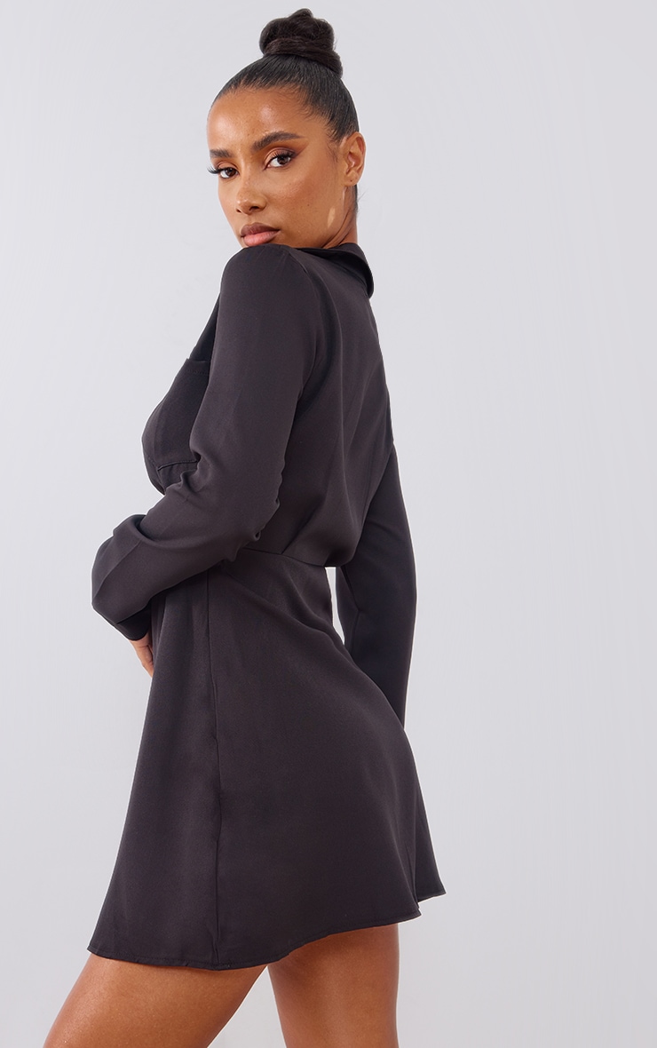 Black Collar Detail Cut Out Bodycon Dress image 2