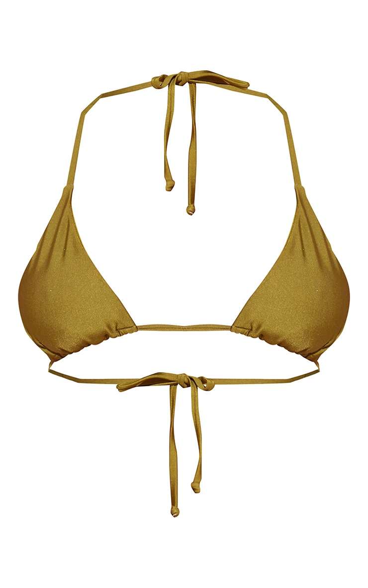 Shiny Olive Mix & Match Triangle Bikini Top image 5