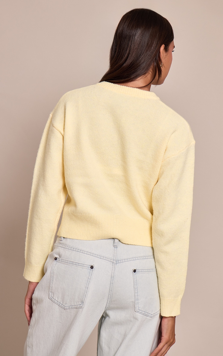 Lemon Crew Neck Knit Cardigan image 2