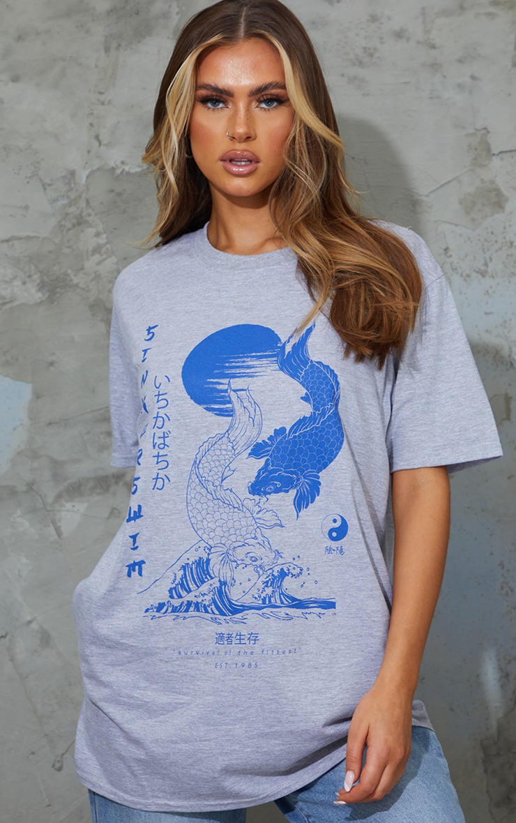 T-shirt gris imprimé Sink Or Swim