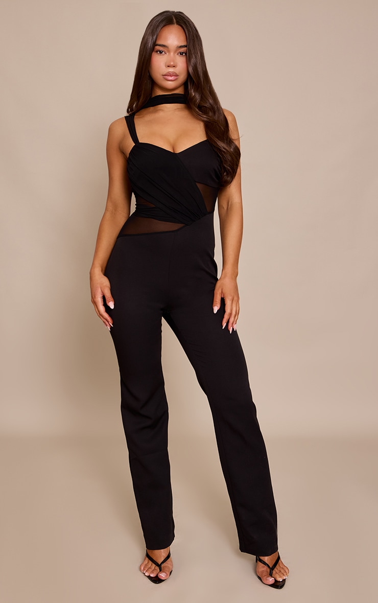 Combinaison tissée noire à parties en mesh image 3