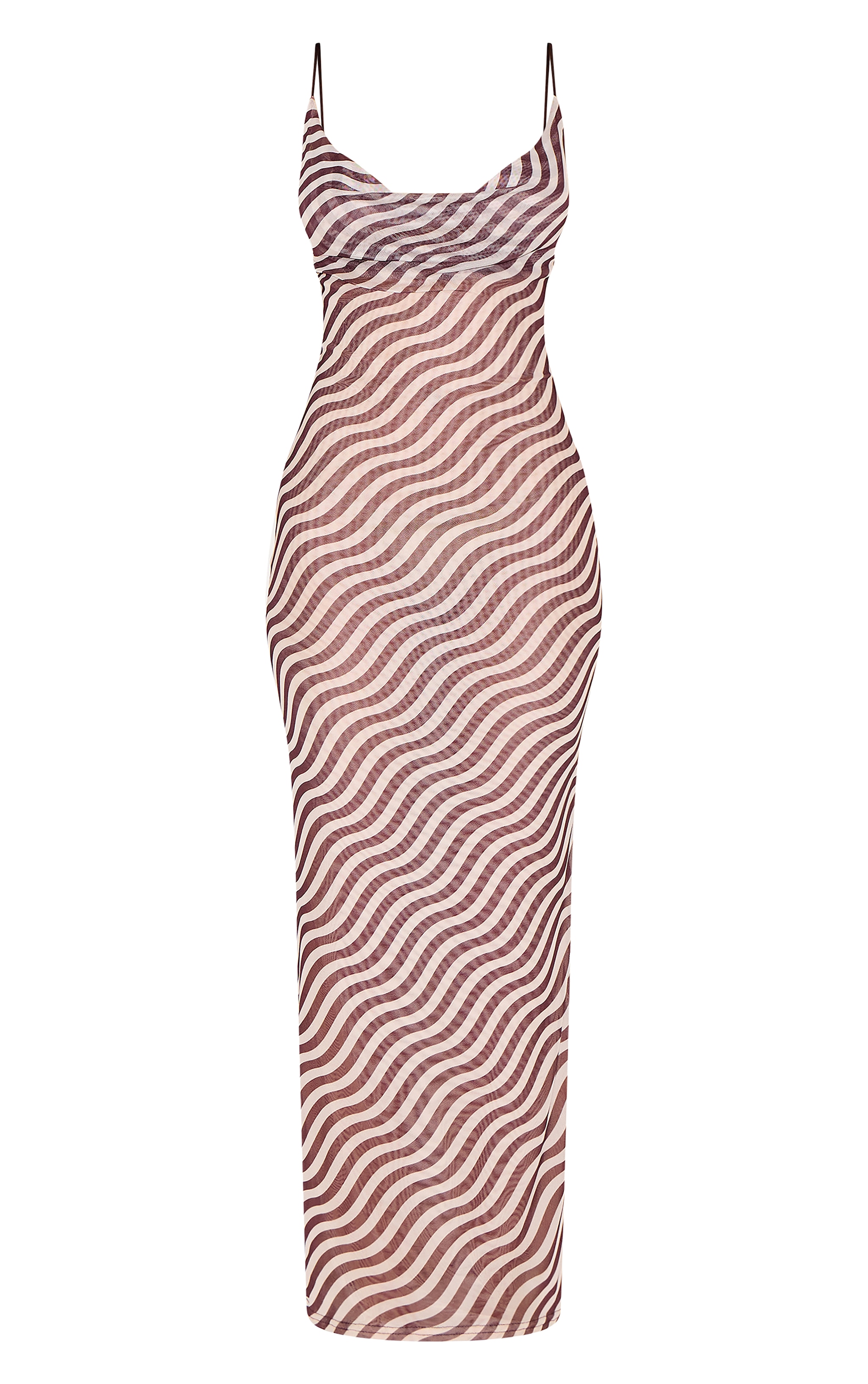 Stone Mesh Asymmetric Strappy Stripe Dress image 5