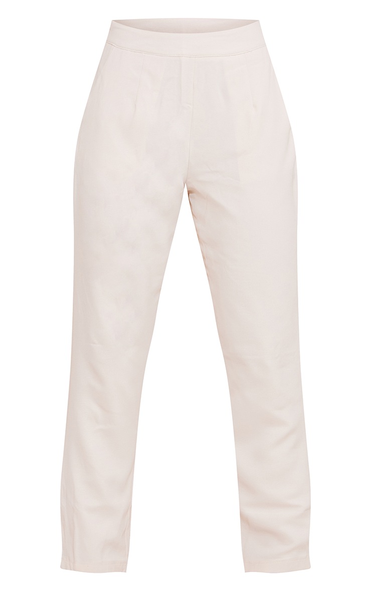 Cream Tailored Trousers Trousers PrettyLittleThing
