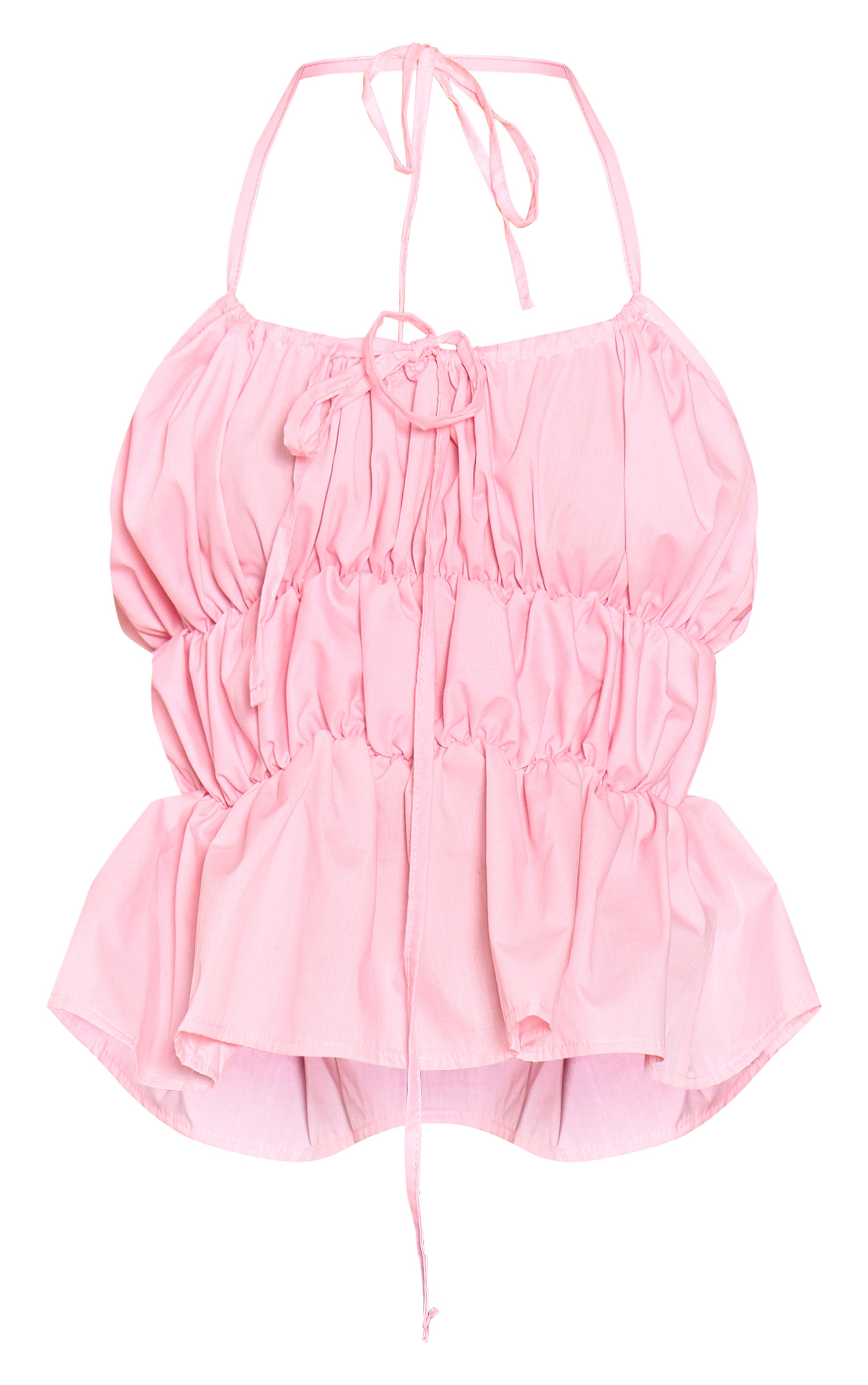 Pink Ruffle Tiered Halter Neck Top image 5