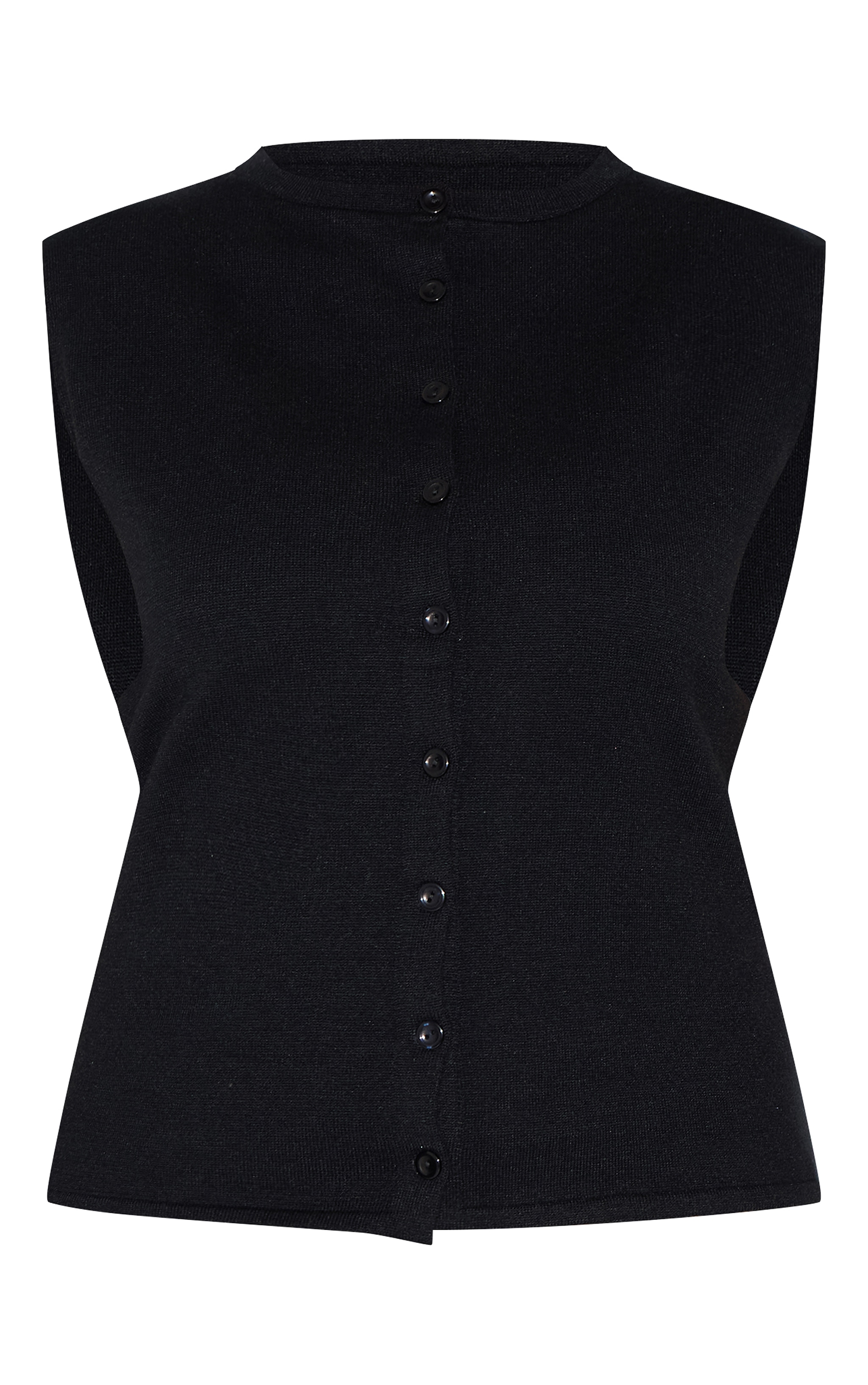 Plus Black Button Through Sleeveless Top image 5