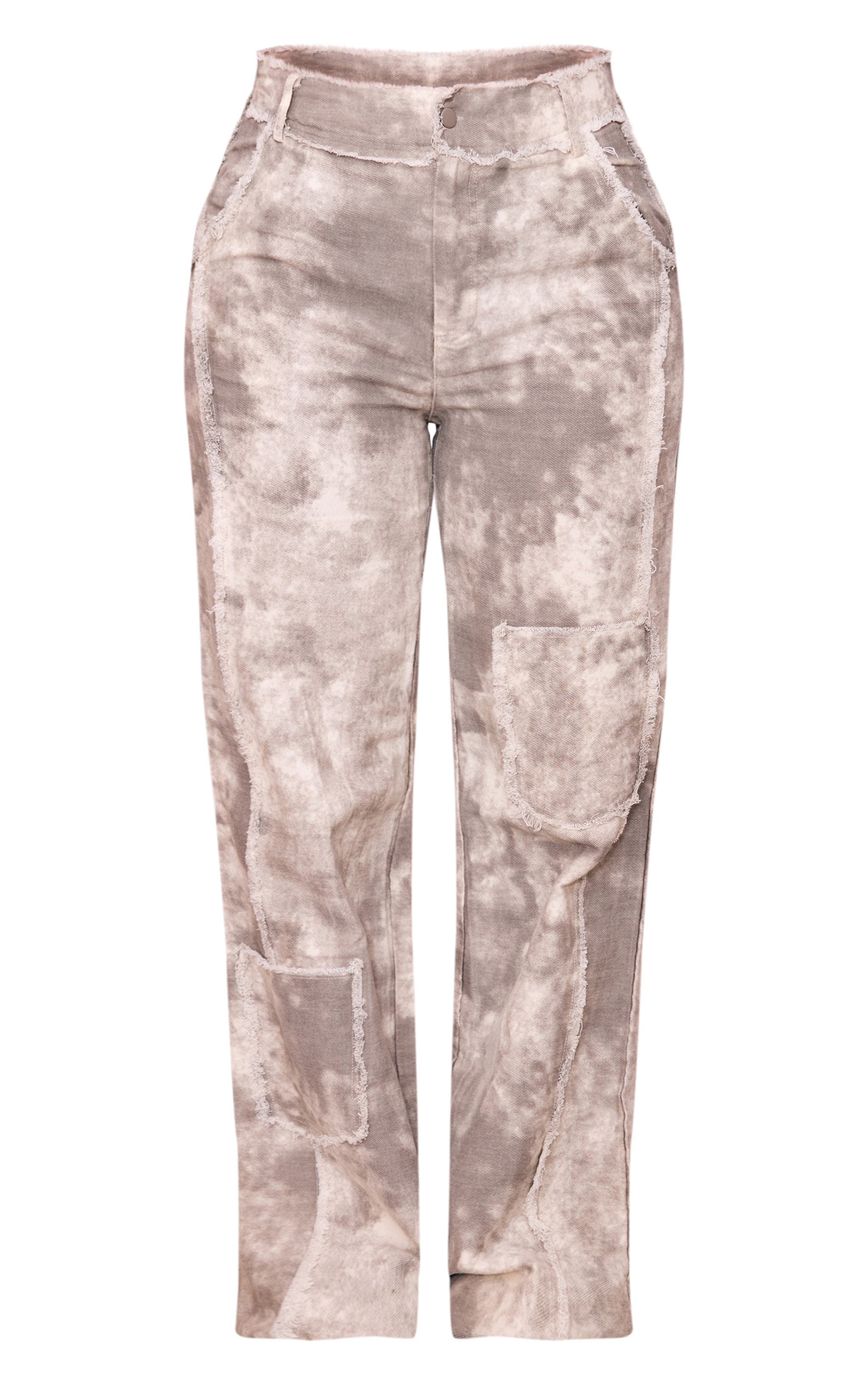 Stone Washed Twill Exposed Seam Straight Leg Pants image 5