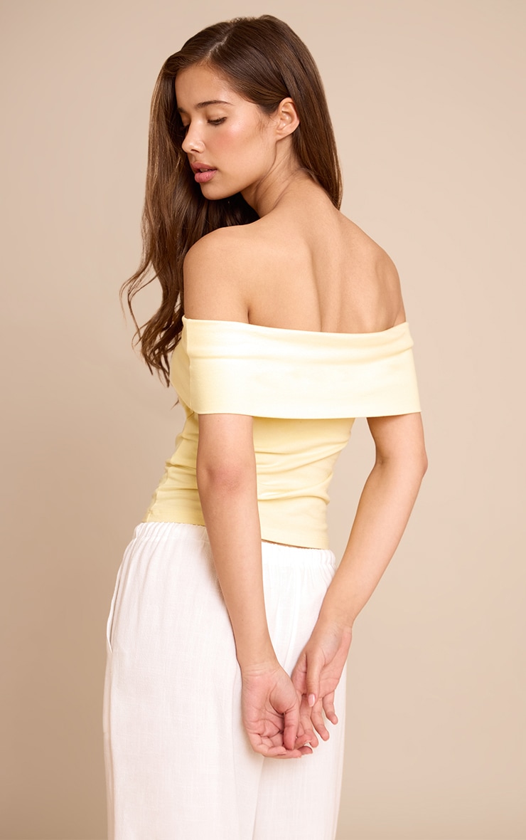 Butter Cream Soft Cotton Bardot Top image 2