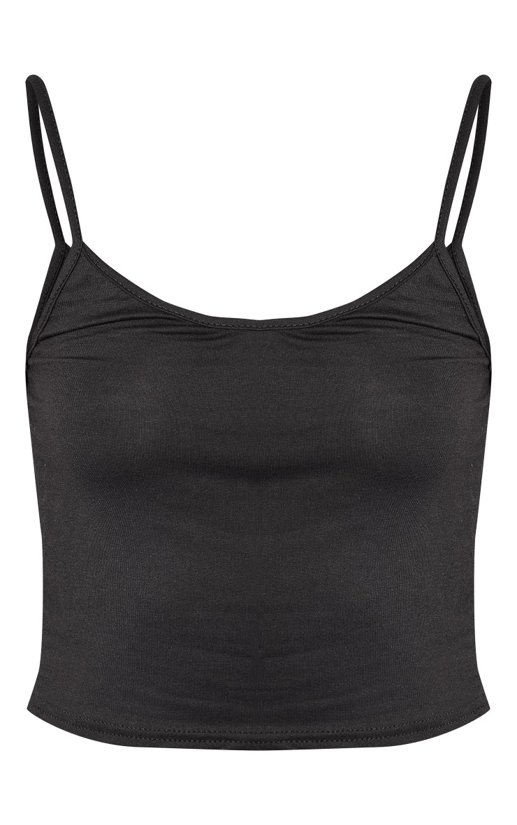 Black Soft Jersey Strappy Cami image 5