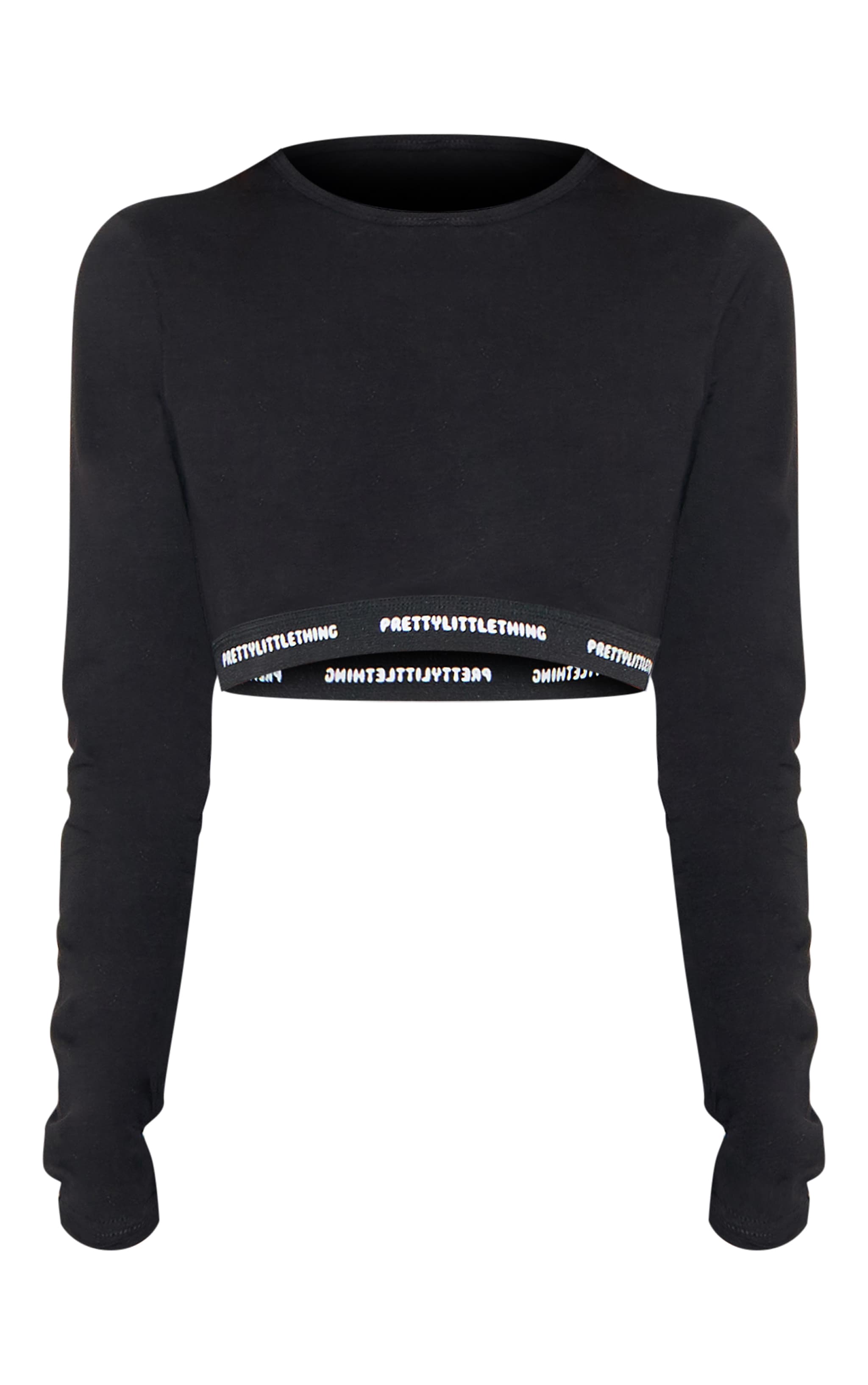 PRETTYLITTLETHING Tape Black Long Sleeve PJ Top image 5