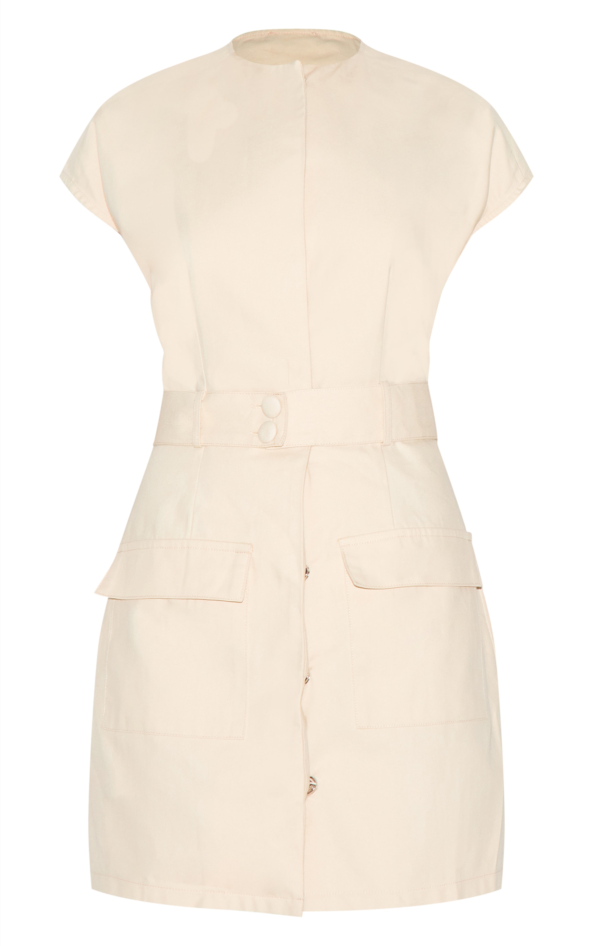 Almond Woven Utility Pocket Detail Mini Dress image 5