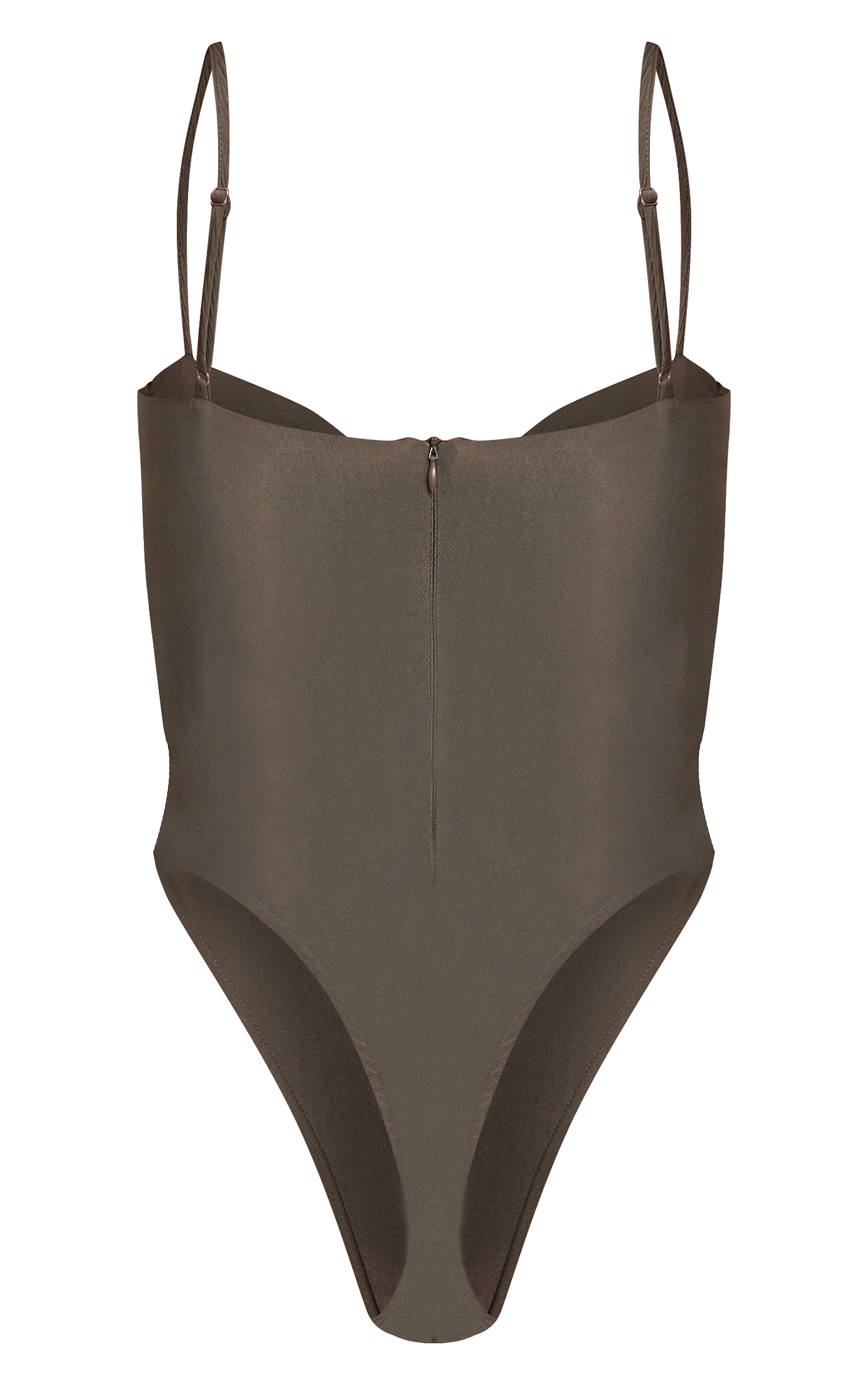 Forest Green Woven Stretch Strappy Bodysuit image 6