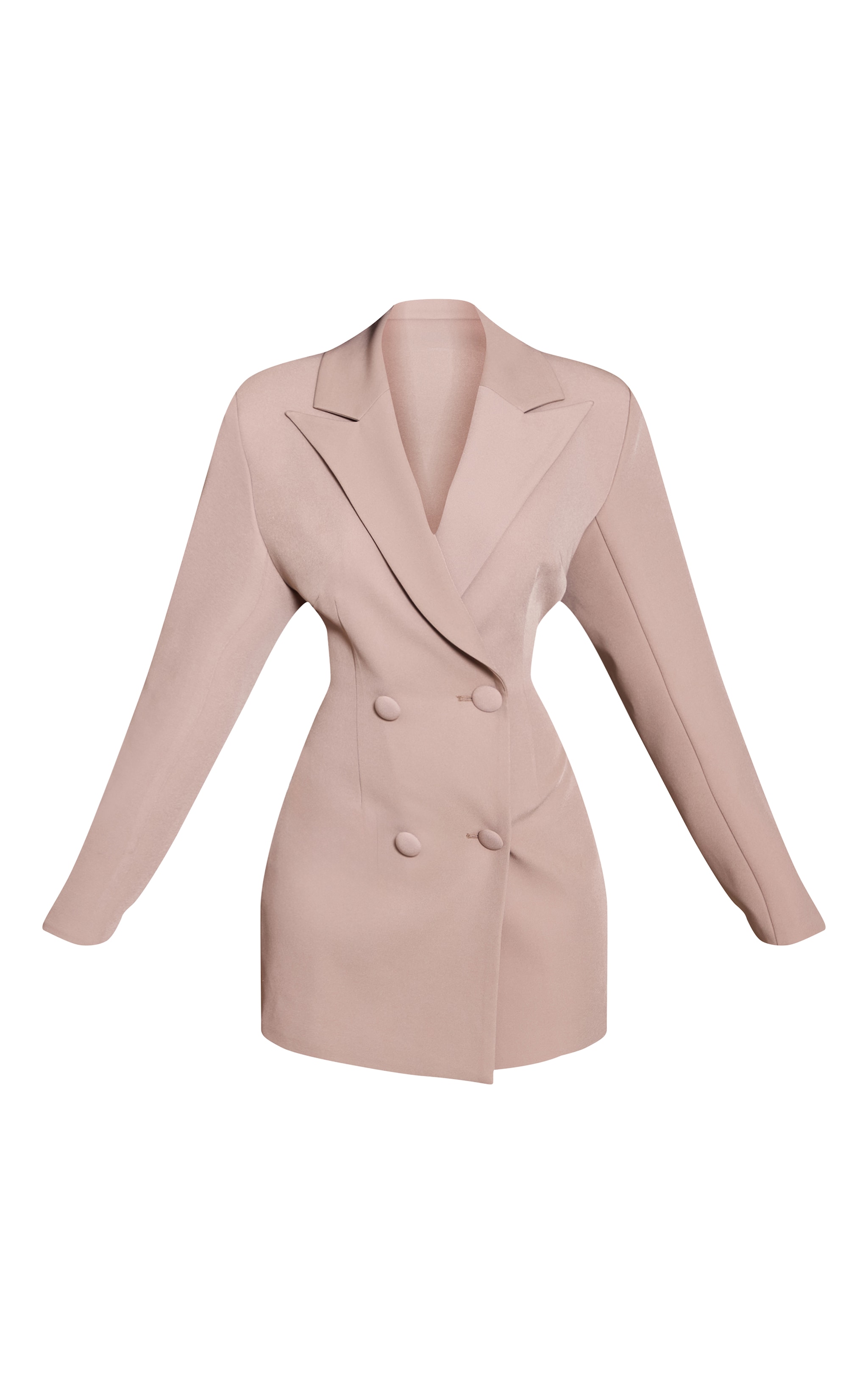 Petite Taupe Open Back Drape Blazer Dress image 5