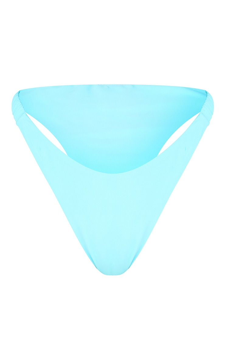 Bright Blue Scrunchie Strap Bikini Bottoms image 5