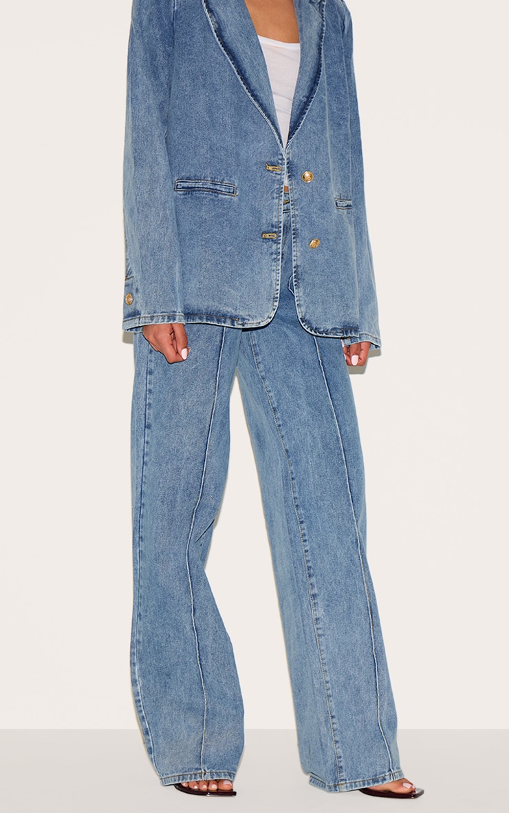 Tall Jean large vintage moyen délavé à lisérés surjetés image 2