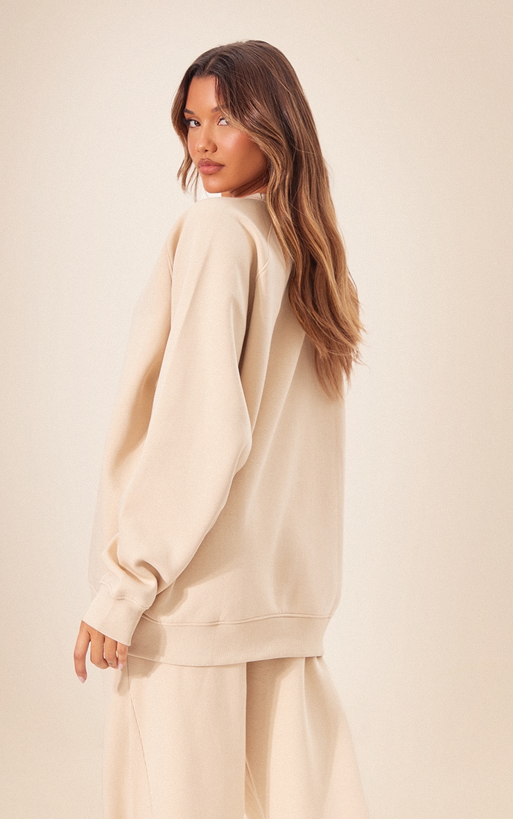 Sweat oversize top beige