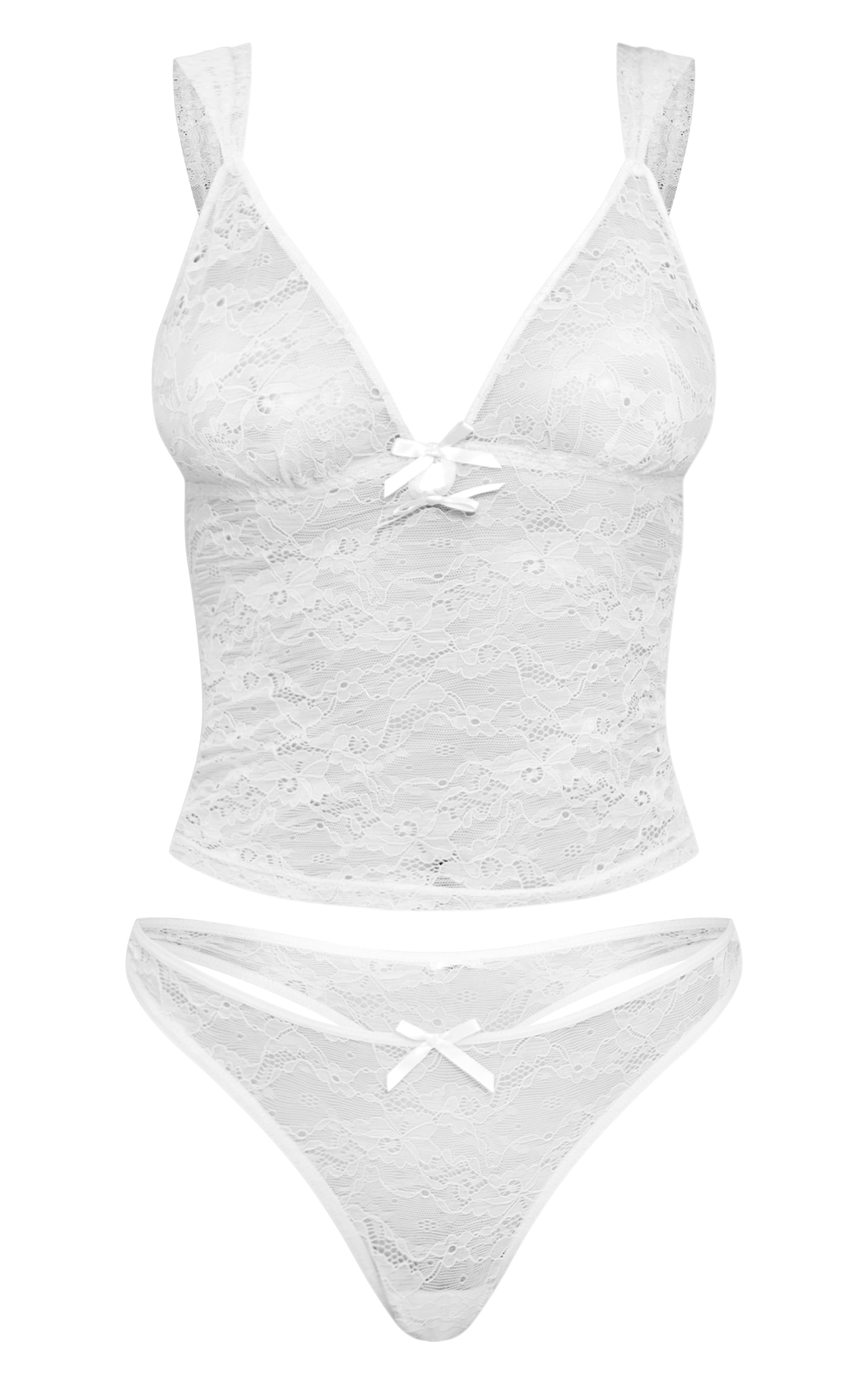Ensemble de lingerie caraco et string en dentelle crème au beurre image 5